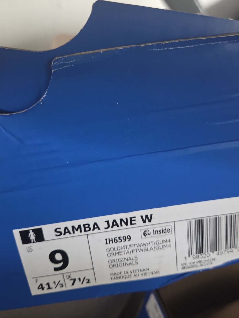 ADIDAS GOLD SAMBA JANE SNEAKER/SHOE - Picture 9 of 9